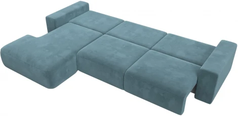 Диван угловой Лига-036 НПБ Классик Лонг левый угол (Бирюзовый/Велюр) Лига Диванов арт.121391L