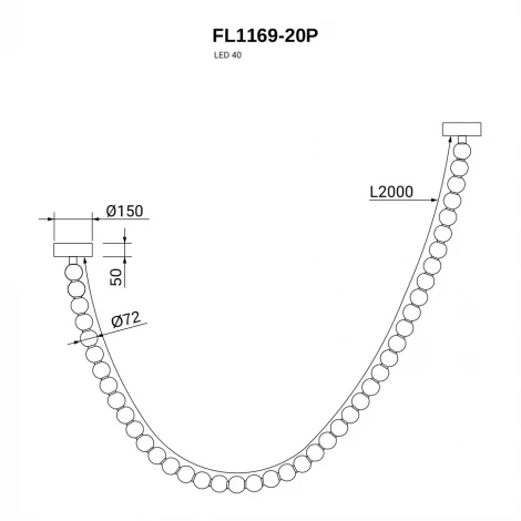 Подвесной светильник Fluorite Adorno FL1169-20P