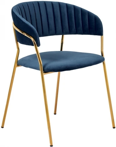 Стул Bradexhome Turin синий с золотыми ножками FR 0557Y