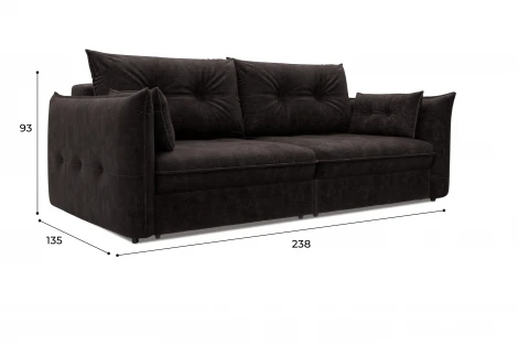 Диван прямой Лига-100 НПБ (ДСП,Фанера/Пластик/Велюр/Коричневый) Лига Диванов 133646