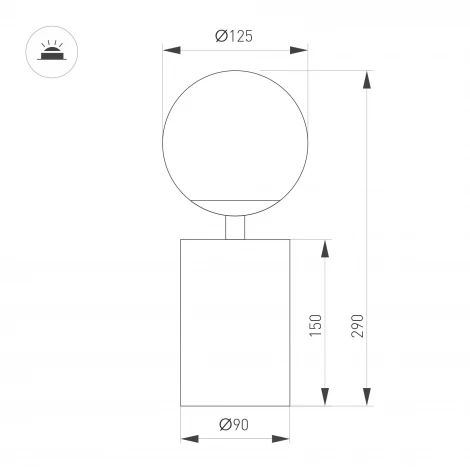 Настольная лампа SP-ORNELLA-TAB-L290-R125-6W Warm3200-MIX (BR, 300 deg, 230V, TOUCH-DIMM) (Arlight, IP20 Металл) 059534