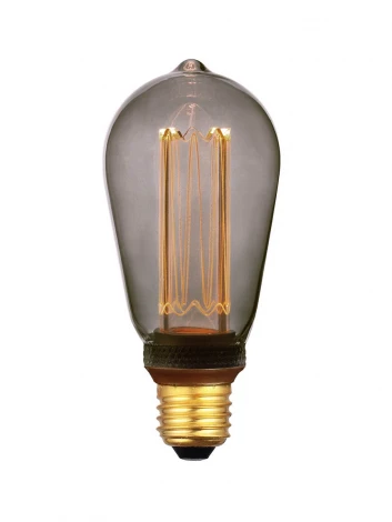 Лампочка светодиодная прозрачная/серая груша E27 4W Hiper Vein HL-2226