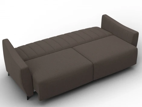 Диван-книжка Лига-095 НПБ (ДВП,ДСП,ЛДСП,Брус,Фанера,ЛДВП/Металл/Рогожка/Коричневый) Лига Диванов 132563