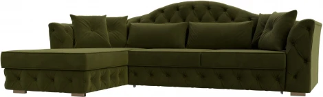 Диван угловой Артис левый угол (Зеленый/Микровельвет) Лига Диванов арт.121596L