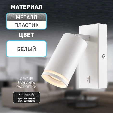 Спот для чтения с выключателем ЭРА WL19 WH (220V)