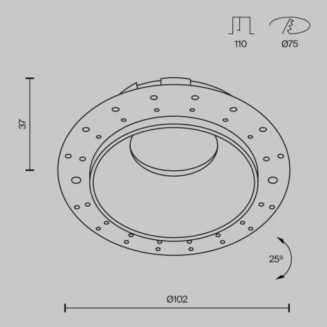 Встраиваемый светильник Share GU10 1x10Вт Maytoni Technical DL051-U-2WMG (220V, круглые)