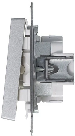 Выключатель встраиваемый одноклавишный (алюминий) Systeme Electric AtlasDesign ATN000311