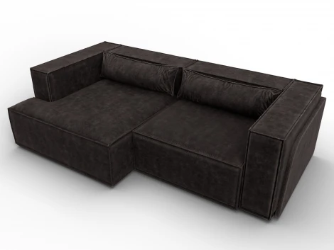 Диван угловой Лига-061 угол левый (ДСП,Брус,Фанера,Велюр/Коричневый) Лига Диванов 131148L