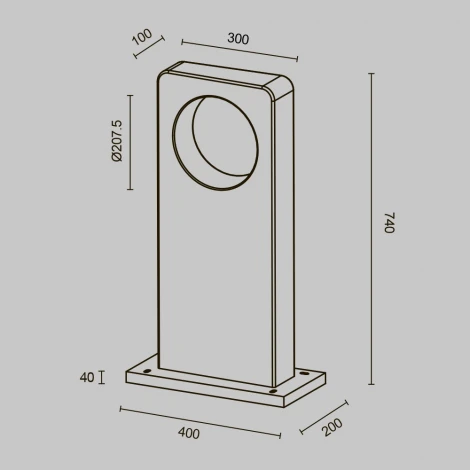 Наземный светильник Maytoni Betone O469FL-L7CM3K1 (LED, 220V, IP65)