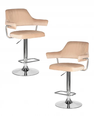 Набор 2 шт стул барный DOBRIN CHARLY (бежевый велюр (MJ9-10))
