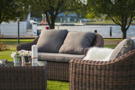 Диван из искусственного ротанга двухместный, цвет коричневый 4SIS Кон Панна YH-C2808W brown