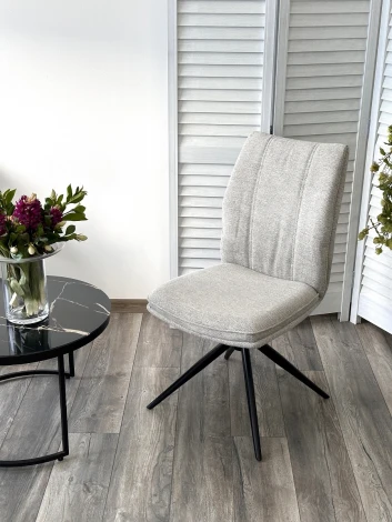 Стул M-City YOHAN 360 град. поворот. KN01-04 Светло-серый, ткань / Черный