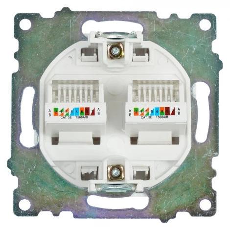Розетка Ethernet RJ-45 двойная (белый) Stekker Катрин 50003