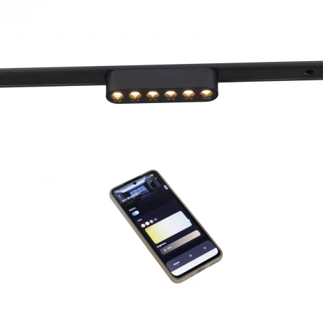 Трековый магнитный светодиодный светильник 48V регулировкой цветовой температуры и яркости, Умный дом с Алисой Reluce 13002-9.3-001UR magnetic LED6W BK CCT+SMART