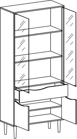 Шкаф-витрина Like двухдверная ОГОГО (арт.344434), (ЛДСП/Коричневый)