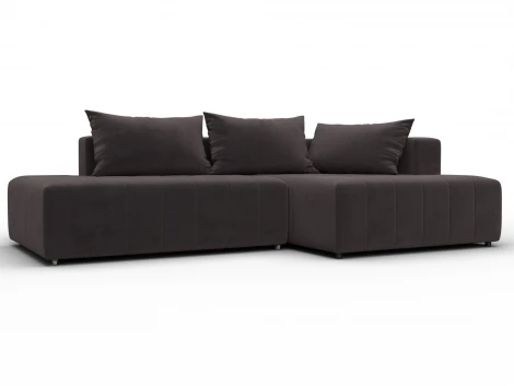 Диван угловой Лига-103 НПБ угол правый (ДСП,Брус,Фанера,Велюр/Коричневый) Лига Диванов 134818