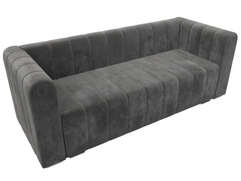 Диван прямой Лига-073 (ДСП,Фанера/Пластик/Велюр/Серый) Лига Диванов 129997