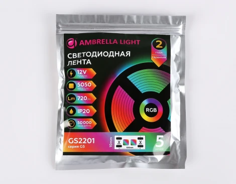 Светодиодная лента RGB Ambrella Illumination GS2201 5050 30Led 7.2W/m 12V IP20 5m