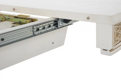 Стол деревянный Woodville Лорд молочный / золотая патина арт.615199