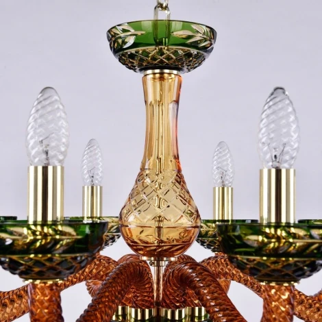 Подвесная люстра Bohemia 1309 1309/8/200 G Am/Amber-Green/H-1J
