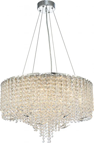Подвесная люстра (12051/12P Chrome) Indigo Giulietta V000600 (220V, хрусталь, подвески, на тросе, круглые)