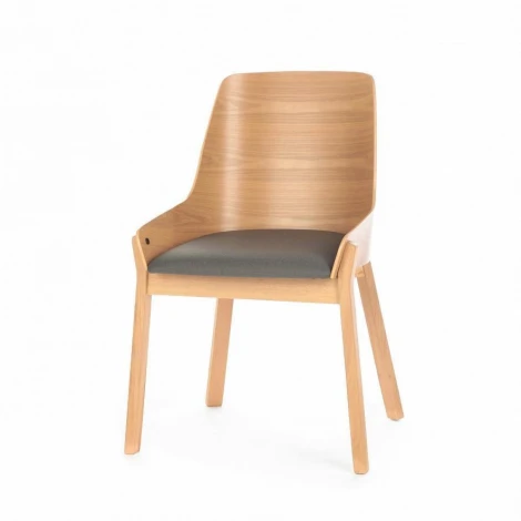 Стул Safia с мягким сиденьем Серый эко-кожа