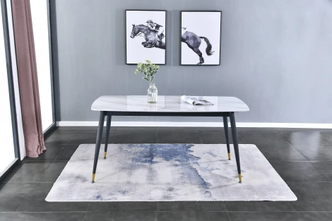 Стол обеденный IST-CASA Рио DT-2849.2, 120х80х75 см, белый мрамор