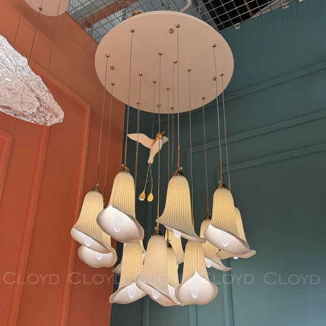 Подвесная люстра Cloyd Osanna 11889 (цветы, птички)