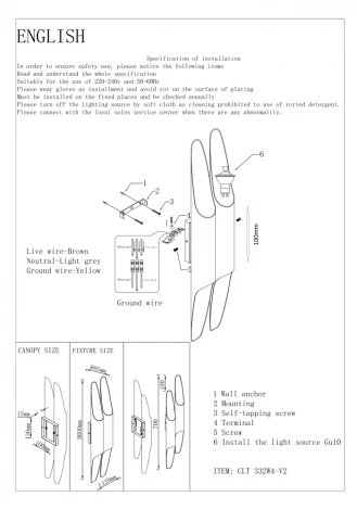 Настенный светильник Crystal Lux CLT 332-V2 332W4-V2 WH-WH