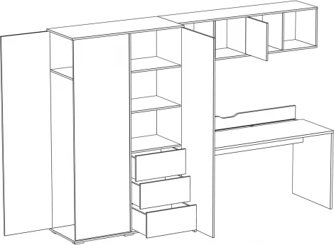 Композиция Play 18 ОГОГО (арт.853114), (ЛДСП/Белый,Дуб Корбридж)