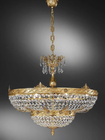 Подвесная люстра Nervilamp 880 880/6+3S (220V, хрусталь, на цепи)