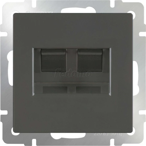 Розетка встраиваемая двойная Ethernet RJ-45 Werkel, серо-коричневый