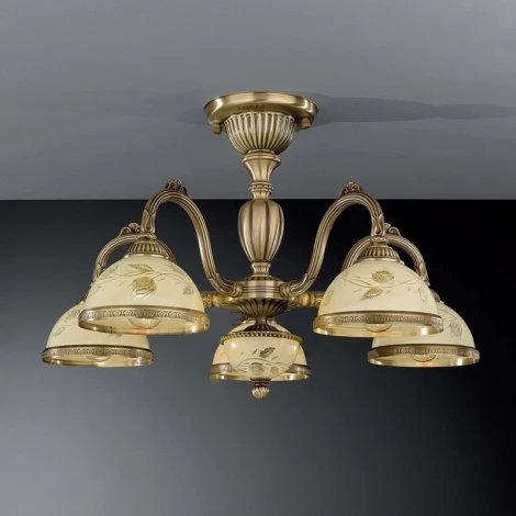 Потолочная люстра Reccagni Angelo 6228 PL 6228/5 (220V, листья)