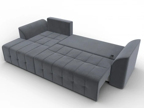 Диван угловой Лига-113 угол левый (ДСП,Велюр/Серый) Лига Диванов 136724L