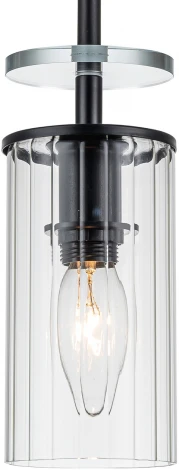 Подвесной светильник Escada Avolto 10191/1S 1х40Вт Е14, металл/стекло, черный (220V, на проводе, круглые)