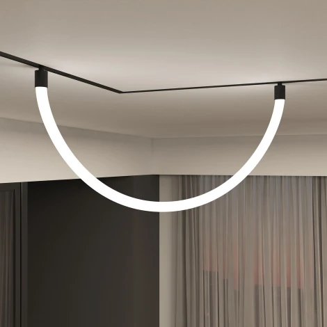 Трековый светильник с гибким неоном 220 Denkirs Smart Ray DK8060-BK (LED, пульт управления)