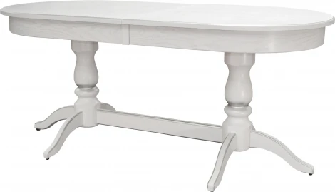 Стол обеденный Тарун 3 раздвижной белый/серебро 150/200*84 Mebelik арт.008259