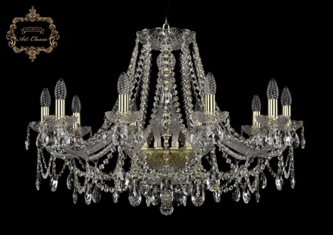 Подвесная люстра Art Classic 11.25 11.25.10.300.Gd.Sp (220V, хрусталь, на цепи, подсвечник, свеча)