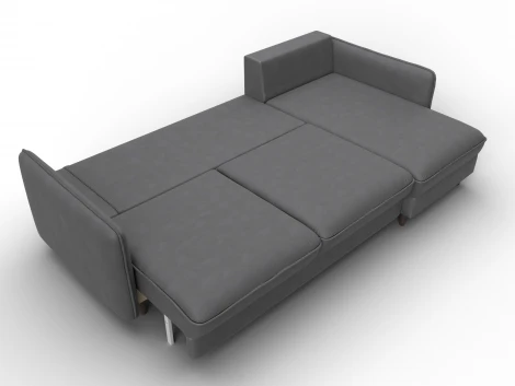 Диван угловой Лига-064 НПБ угол универсальный (ДСП/Дерево/Замша/Серый) Лига Диванов 129638