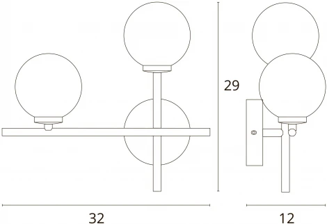 Бра Arte Lamp Bolla-Piccolo A3988AP-2AB (220V, шарики, асимметрия)
