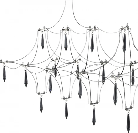 Подвесная люстра светодиодная ST Luce Gravetta SL6603.103.17 Хром/Прозрачный LED 1*17W 4000K (220V, на тросе)