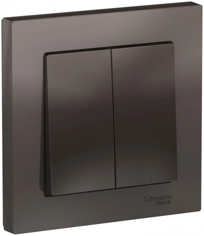 Выключатель встраиваемый двухклавишный (мокко) Systeme Electric AtlasDesign ATN000652