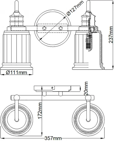 Бра Quoizel QZ-SWELL2-BB-BATH (220V, IP44)