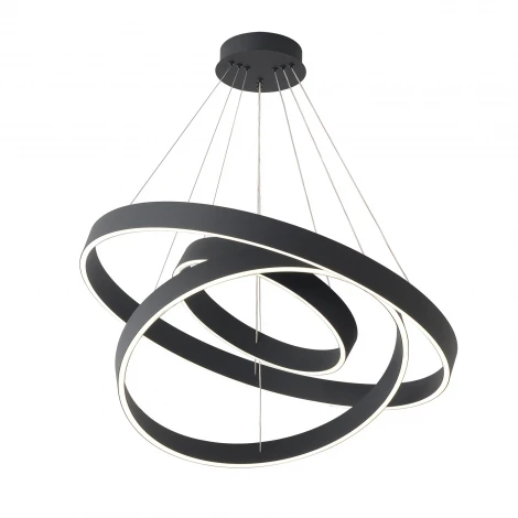 Подвесной светильник светодиодный кольцо с пультом Crystal Lux TRON SP158W LED BLACK