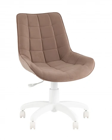 Кресло офисное Флекс велюр мокка пластик белый TopChairs УТ000043459