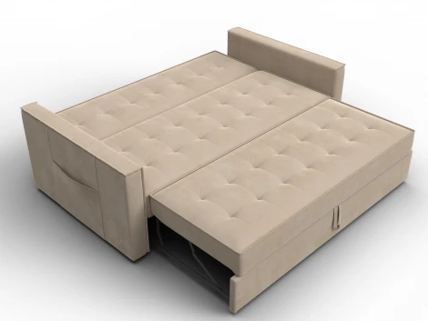 Диван прямой Лига-104 (160) (ЛДСП,Брус,Фанера,Велюр/Бежевый) Лига Диванов 134884