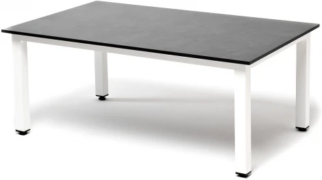 "Канны" журнальный столик из HPL 90х60, H40, каркас белый, цвет столешницы "серый гранит" 4SIS арт.УТ-00008360