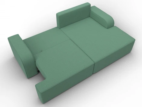 Диван угловой Лига-120 угол правый (ДСП,Брус,Фанера,ЛДС,Рогожка/Зеленый) Лига Диванов 137287