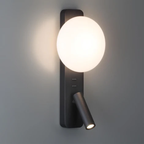 Настенный светильник для чтения со спотом Odeon Light Albergo 7048/5WL металл/акрил черный IP20 LED 1*5W (220V, выключатель)