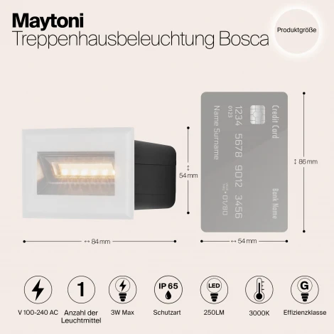 Подсветка для лестниц и ступеней встраиваемая Maytoni Bosca O045SL-L3W3K (LED, 220V, IP65)